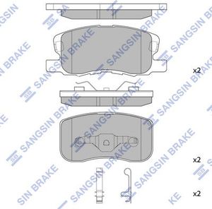 Тормозные колодки Sangsin Hi-Q передние для Mitsubishi Colt VI (Z20/Z30) 2004-2012. Артикул SP1680