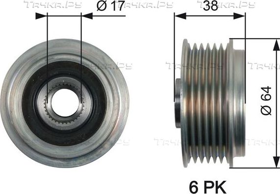 Муфта генератора обгонная Gates DriveAlign® для Kia Sportage III 2010-2015. Артикул OAP7165