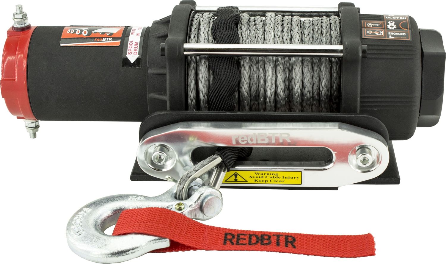 Лебёдка электрическая 12V redBTR серия QUATTRO SPORT 4500 lbs 2040 кг (Синтетический трос). Артикул 914510