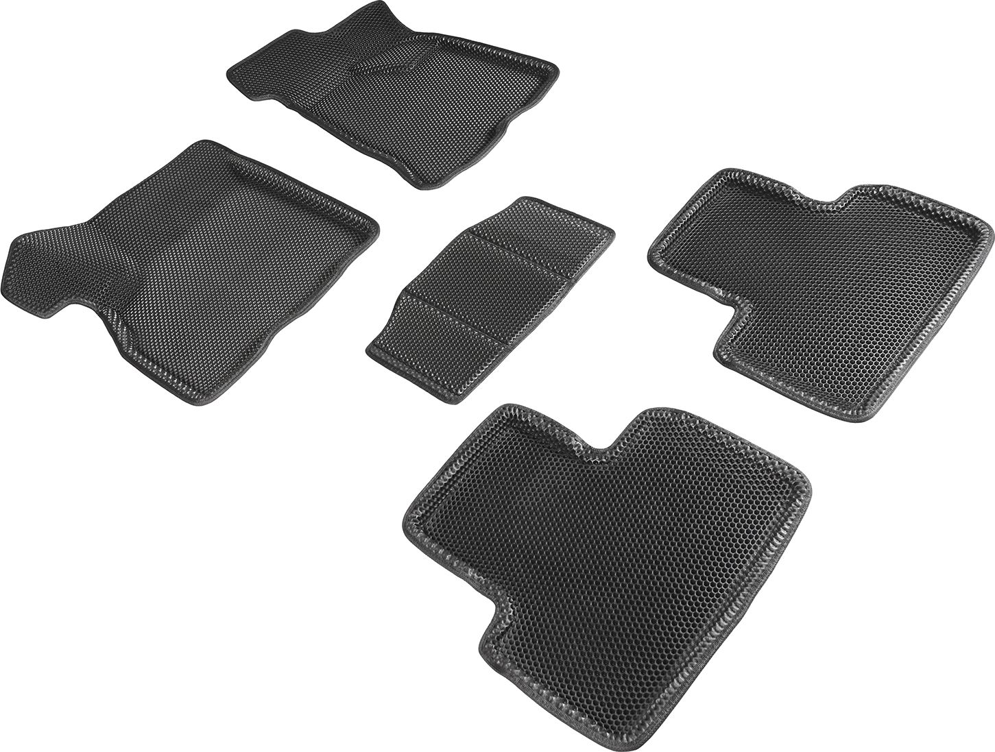 Коврики Seintex 3D EVA Соты для салона Lada (ВАЗ) 2110 1996-2010 ЧЕРНЫЕ. Артикул 95179