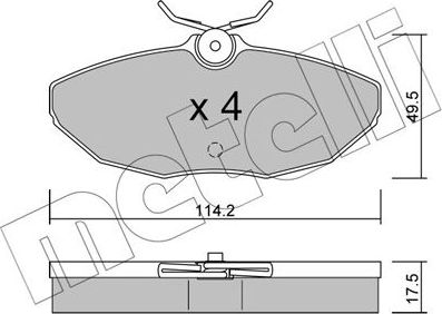 Тормозные колодки Metelli. Артикул 22-1190-0