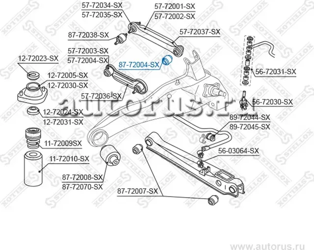 Сайлентблок заднего рычага верхний внутренний Mitsubishi Lancer 1992-/Carisma 19 (Stellox) Stellox. Артикул 8772004SX