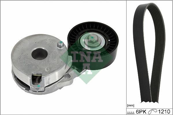 Приводной ремень поликлиновой с роликами (комплект) Ina для Renault Espace V 2015-2026. Артикул 529 0512 10