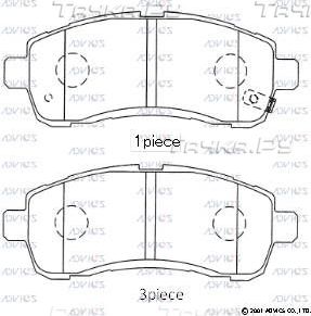 Тормозные колодки Advics. Артикул SN502P