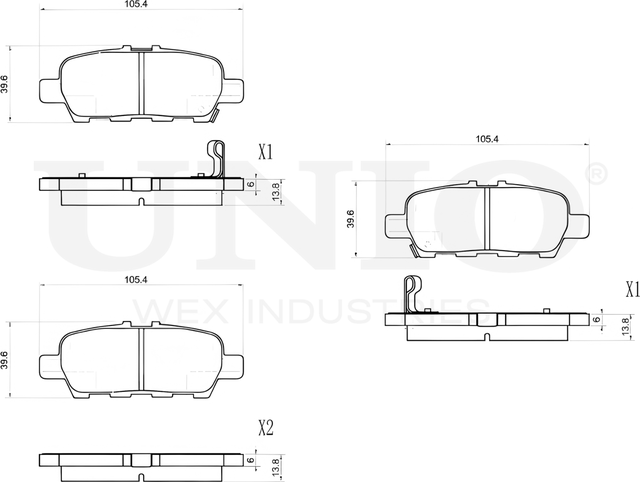 Колодки тормозные дисковые, комплект (Unio). Артикул BRP-20159