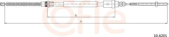 Трос ручника (тросик ручного тормоза) Cofle. Артикул 10.6201