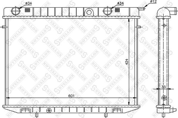 Радиатор охлаждения двигателя Stellox. Артикул 10-25141-SX