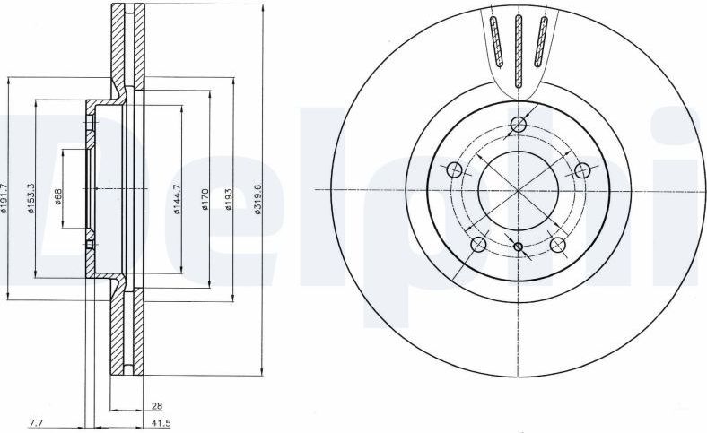 Тормозной диск Delphi. Артикул BG4107
