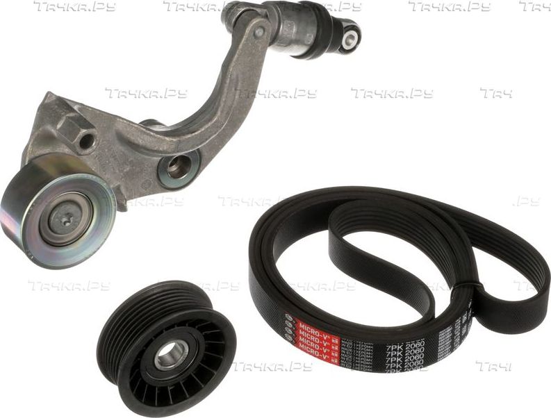 Приводной ремень поликлиновой с роликами (комплект) Gates Micro-V® Kit для Honda CR-V III 2006-2012. Артикул K017PK2060