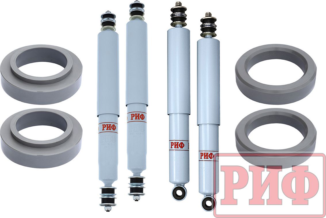 Лифт-комплект РИФ лайт газовый для Toyota Land Cruiser 80 1988-1998, лифт 30 мм. Артикул RIF-TLC80-B-G-lite