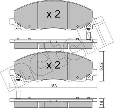 Тормозные колодки Metelli. Артикул 22-0946-0