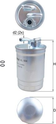 Топливный фильтр Mahle-Knecht. Артикул KL 554D