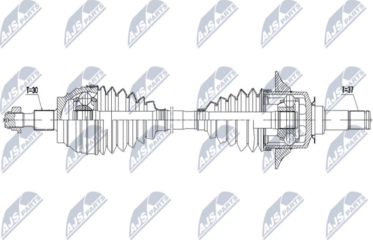 Полуось (привод в сборе, приводной вал) NTY. Артикул NPW-ME-068