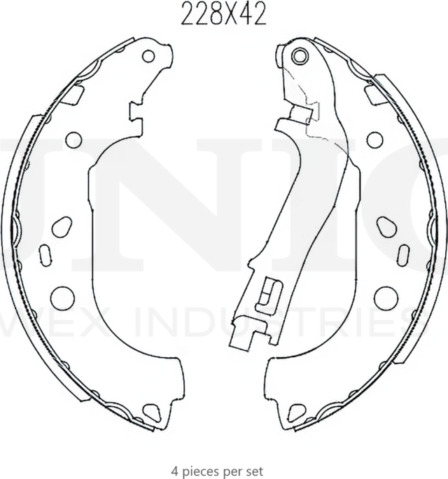 Колодки тормозные барабанные, комплект (Unio). Артикул BRP-10073