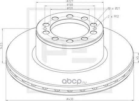 Диск тормозной универсальный 430*45*143 Mercedes (PE Automotive). Артикул 01667200A