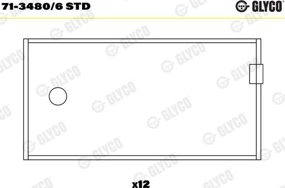 Вкладыши шатунные Glyco для Volvo  F7 1978-1985. Артикул 71-3480/6 STD