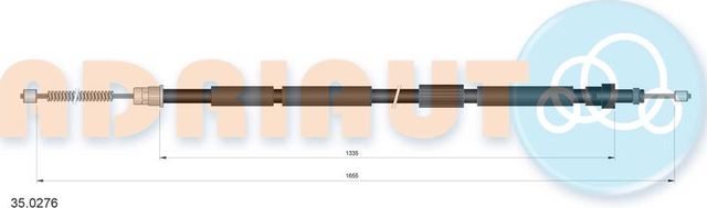 Трос ручника (тросик ручного тормоза) Adriauto. Артикул 35.0276