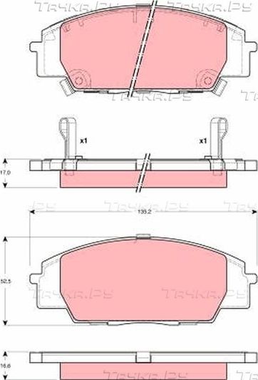 Тормозные колодки TRW передние для Honda Civic VIII 2006-2011. Артикул GDB3250