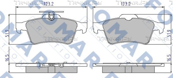 Тормозные колодки Fomar задние для Renault Latitude I 2010-2015. Артикул FO 926381