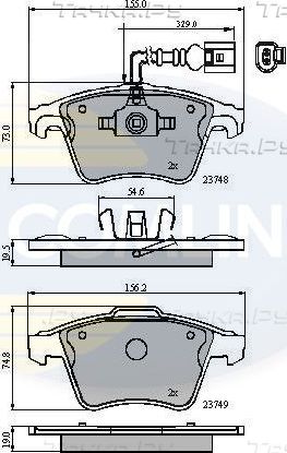 Тормозные колодки Comline Comline передние для Volkswagen Transporter T5 2003-2015. Артикул CBP11311