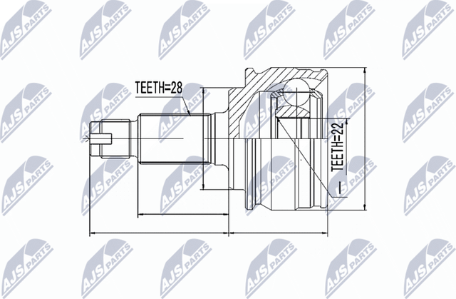 Шрус наружный (граната) NTY передний для Suzuki Grand Vitara III 2005-2015. Артикул NPZ-SU-029