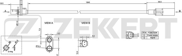 Датчик ABS Zekkert задний правый для Mercedes-Benz Sprinter 907, 910 2018-2026. Артикул SE-6140