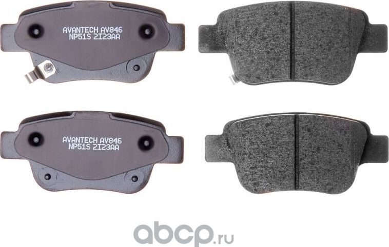 Колодки тормозные дисковые Avantech (противоскрипная пластина в компл.). Артикул AV846