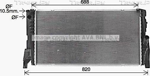 Радиатор охлаждения двигателя AVA для BMW 2 Active Tourer F45 2014-2026. Артикул BW2585