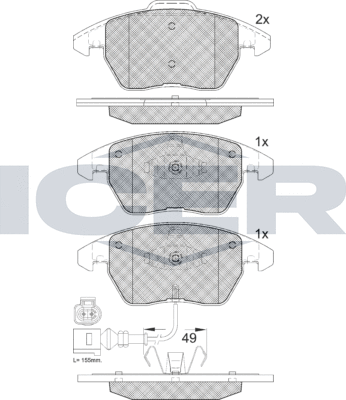 Тормозные колодки Icer. Артикул 181567-208