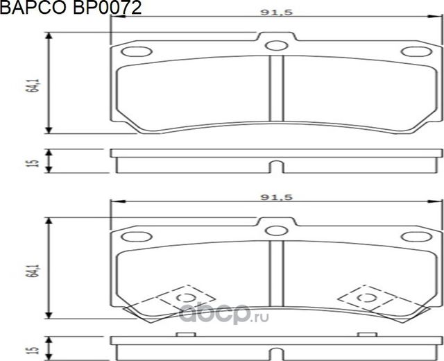 Колодки тормозные дисковые пер. KIA RIO Estate/Saloon (DC) 00-05 MAZD (Bapco). Артикул BP0072