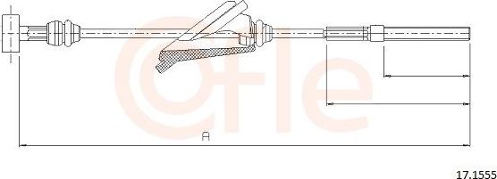 Трос ручника (тросик ручного тормоза) Cofle. Артикул 17.1555