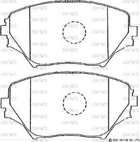 Тормозные колодки Advics передние для Toyota RAV4 II (XA20) 2000-2005. Артикул SN111