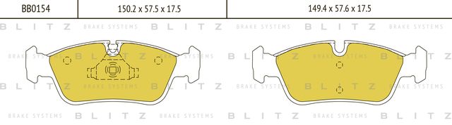 Колодки тормозные BMW 1 (E81/E87 ) / 3 (E90) 04- перед. (Blitz). Артикул BB0154