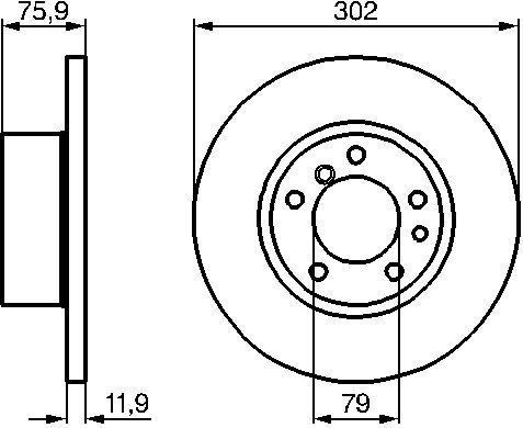 Тормозной диск Bosch передний для BMW 5 III (E34) 1987-1996. Артикул 0 986 478 319