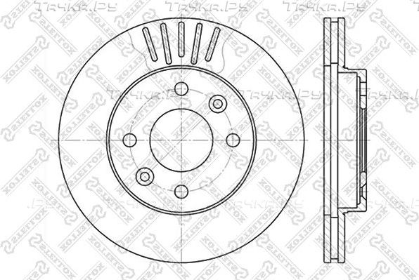 Тормозной диск Stellox передний для Renault 9 1984-1989. Артикул 6020-3909V-SX