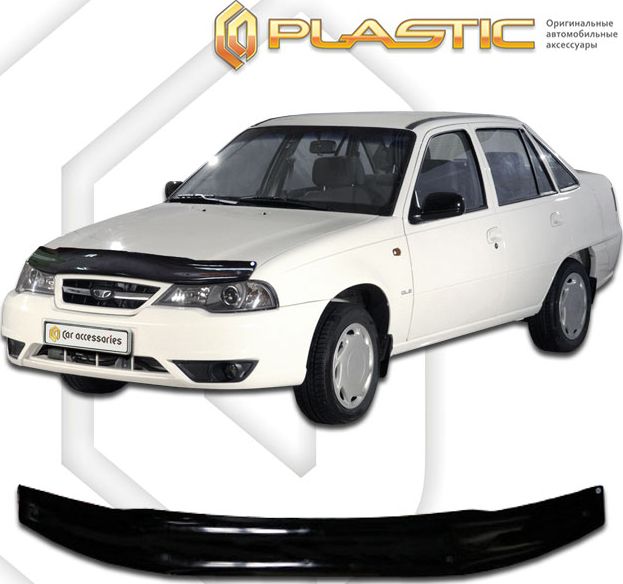 Дефлектор СА Пластик для капота (Classic черный) Daewoo Nexia 2008-2016. Артикул 2010010105754