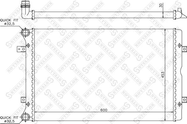 Радиатор охлаждения двигателя Stellox для SEAT Alhambra I 2005-2010. Артикул 10-26403-SX