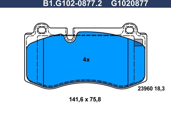 Тормозные колодки Galfer. Артикул B1.G102-0877.2