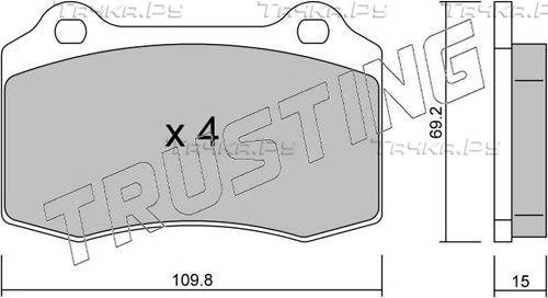 Тормозные колодки Trusting задние для Jaguar XJ II (X308) 1997-2003. Артикул 260.2