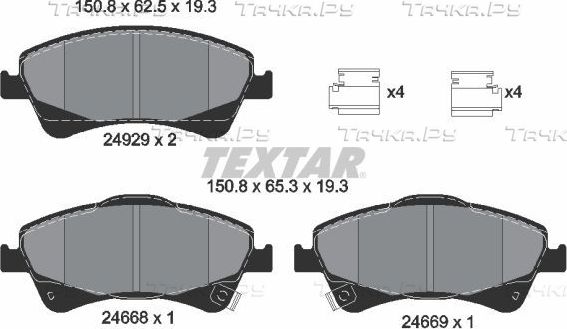 Тормозные колодки Textar Q+ передние для Toyota Avensis III 2008-2018. Артикул 2466801