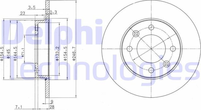 Тормозной диск Delphi задний для Citroen C3 I 2002-2010. Артикул BG3653
