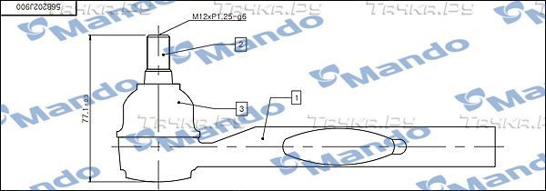 Наконечник рулевой тяги Mando правый для Kia Mohave I 2007-2026. Артикул DSA020529