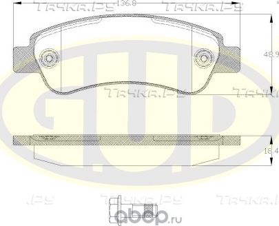 Тормозные колодки G.U.D.. Артикул GBP123800