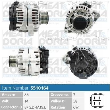 Генератор Meat & Doria для Toyota Hilux VII 2004-2015. Артикул 5510164
