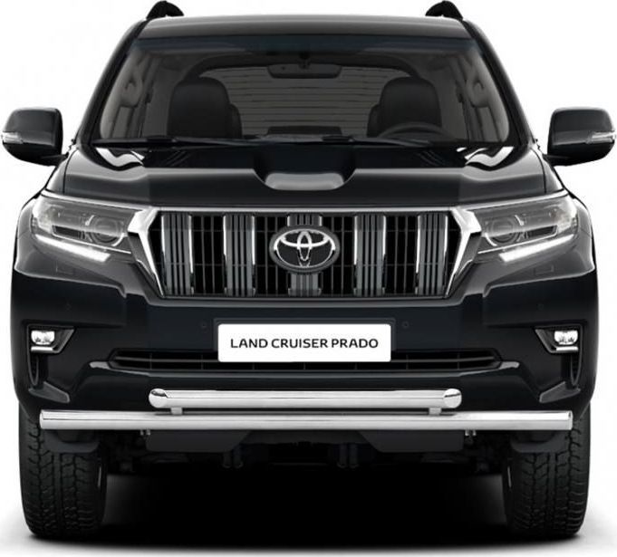 Защита PT Group переднего бампера двойная d63/63 (НПС) для Toyota Land Cruiser Prado 150 2й Рестайлинг 2017-2026. Артикул TPR220202