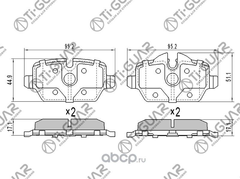 Тормозные колодки (TI-Guar). Артикул TG1612
