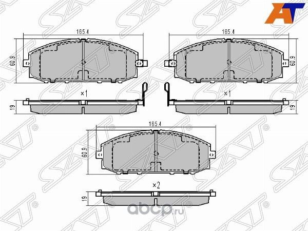 Колодки тормозные FR NISSAN PATROL Y61 97-10 (SAT). Артикул STAY040NS092