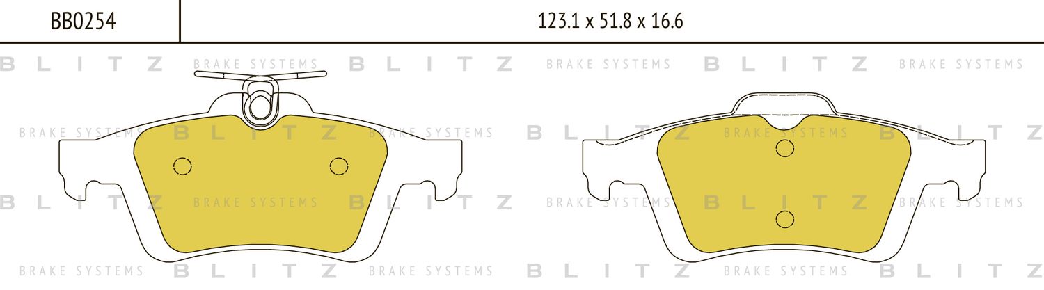 Колодки тормозные дисковые | зад | (Blitz) Blitz. Артикул BB0254