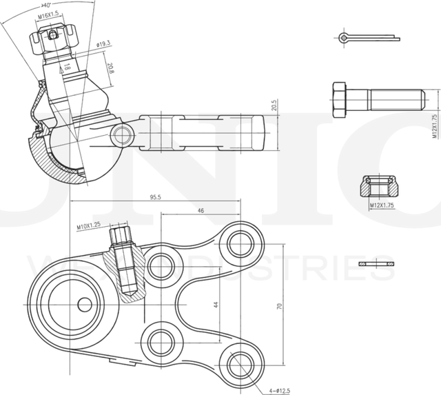 Опора шаровая (Unio). Артикул SSP-20018