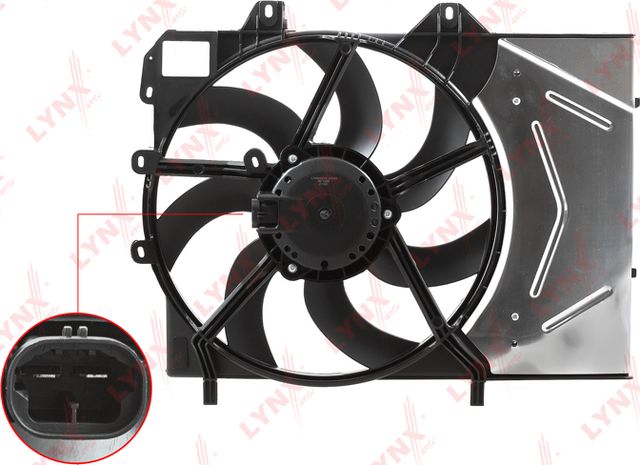 Вентилятор радиатора двигателя LYNXauto для Citroen C2 2003-2012. Артикул RF-1205